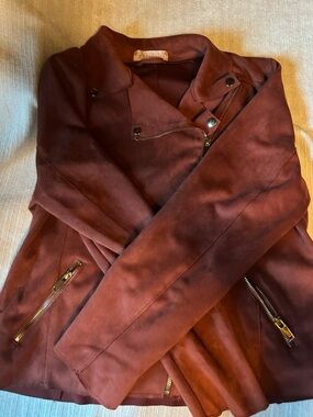Philosophy Suede Jacket - Rust Brown